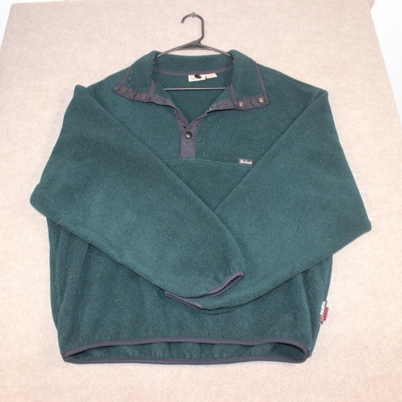 Woolrich Other - Woolrich Polartec Fleece Pullover Mens Large Green Snap Neck Made in USA Vintage